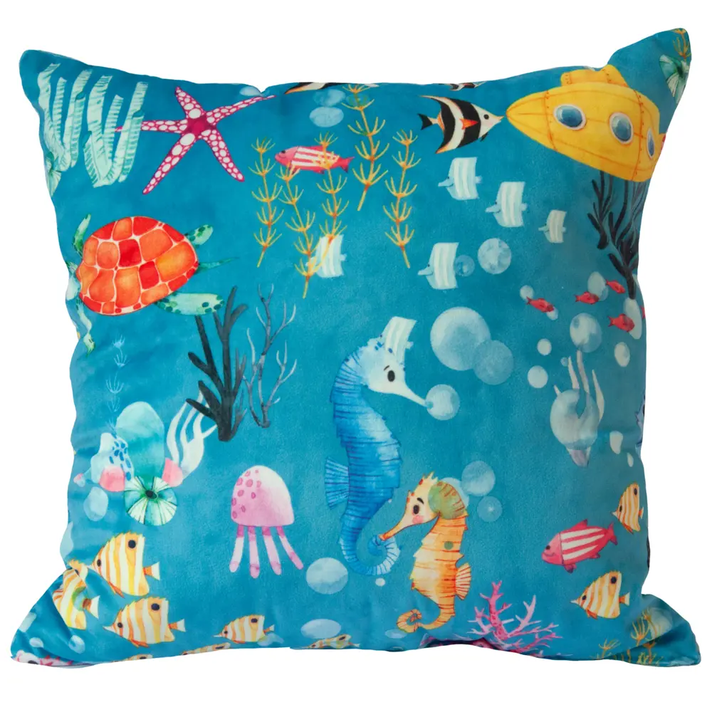 Декоративная подушка Seasons Рыбы 40x40 см цвет голубой 87965021 STLM-2112350 