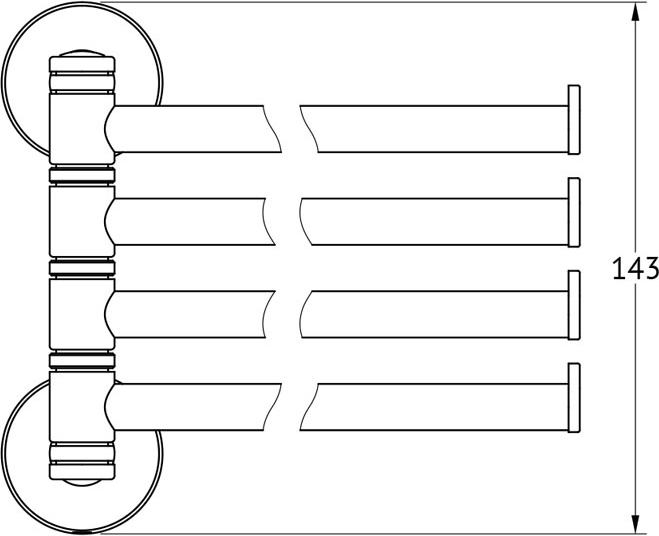 NOS 046 Держатель полотенец поворотный четверной 37 cm FBS Nostalgy - Вид №1