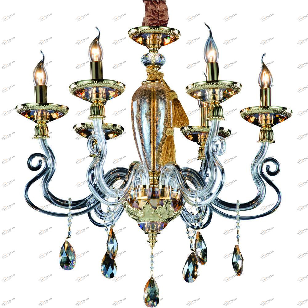 Подвесная люстра Divinare Simona 5125/07 LM-6 DIVINARE ДИЗАЙНЕРСКИЕ, SIMONA AMBER 074991 Коричневый 