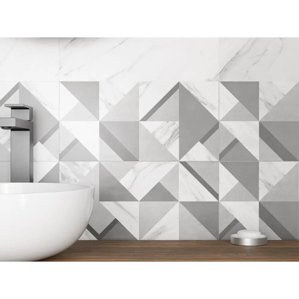 Настенная плитка KREAFORTA Mersey Tetris 20x40 см 1.62 м² матовая цвет серый 89413653 STLM-2147009 - Вид №5