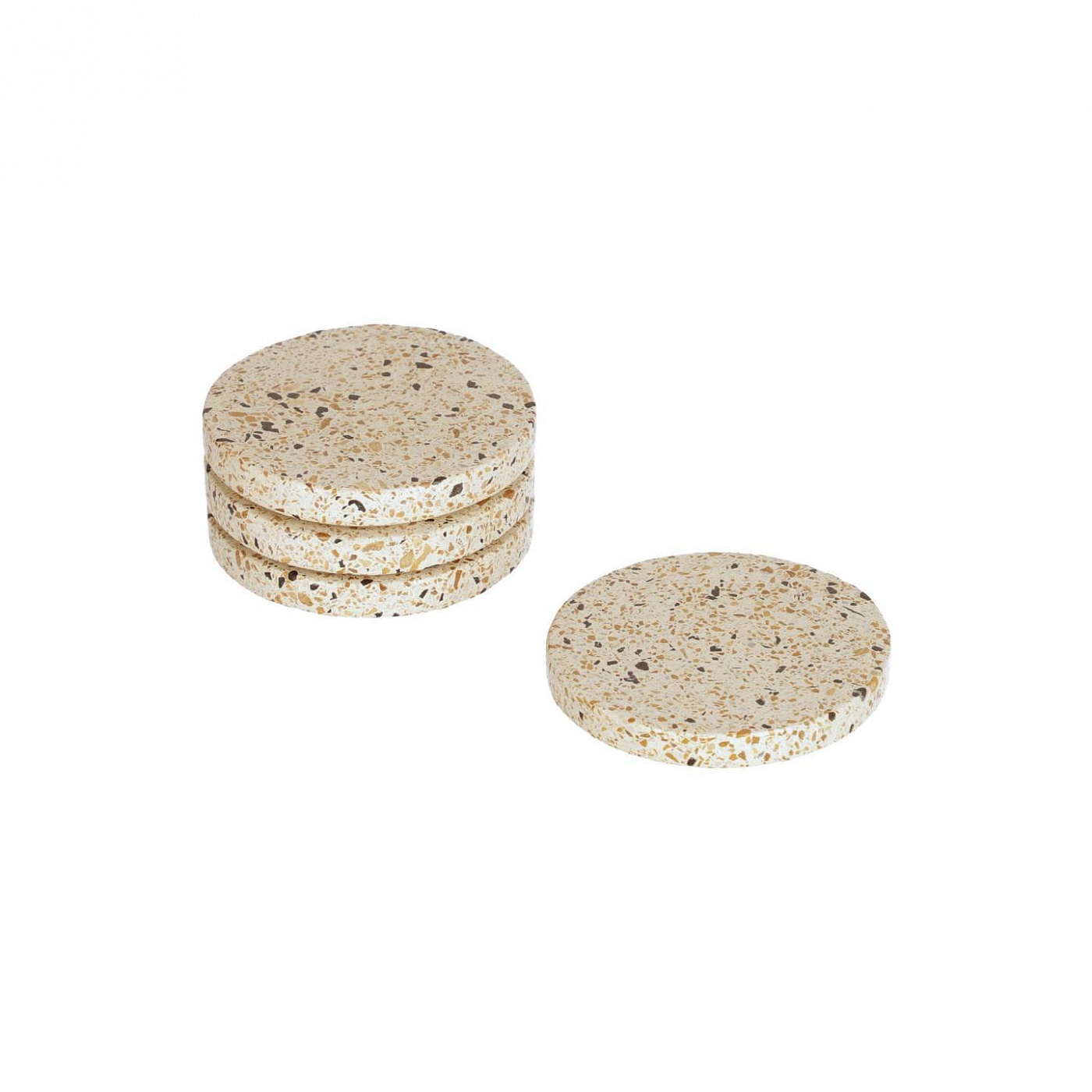 099818 набор из 4 подставок под кружки, белый терраццо La Forma Verna