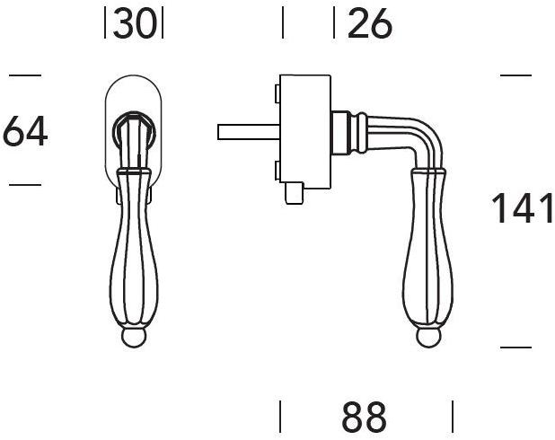 Reguitti Оконная ручка dk на розе Epoca A800dk07550 - Вид №1