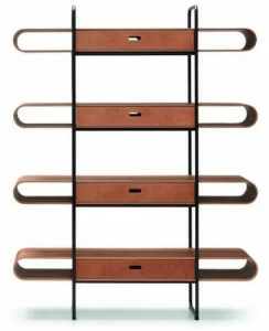 Midj Открытый деревянный книжный шкаф с ящиками Apelle