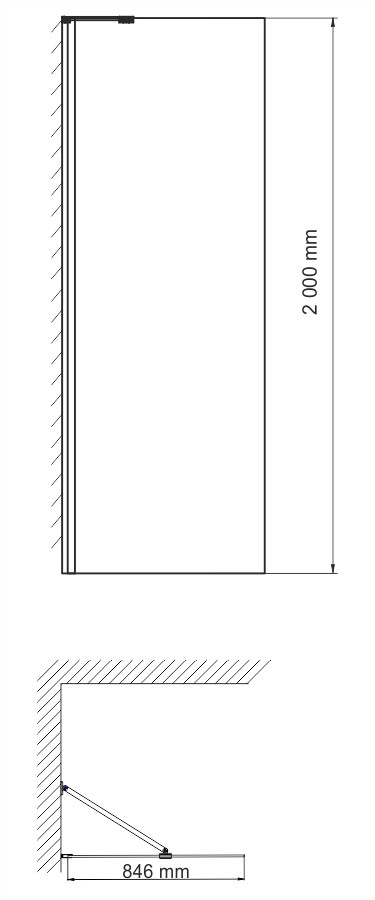 Aller 10H07-RP90 Fixed Душевая перегородка Santreyd  - Вид №1
