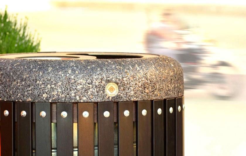 ENCHO ENCHEV - ETE Урна для мусора из металла и бетона с пепельницей  45  - Вид №4