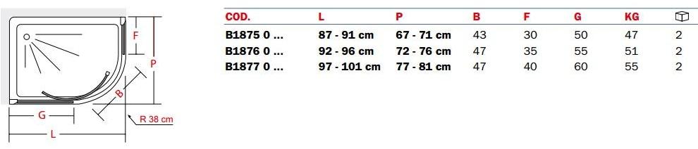 INDA® Душевая кабина угловая стеклянная с раздвижной дверцей Praia sun-id-1438627 - Вид №2