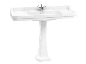 Одинарный прямоугольный умывальник из витрин на колонне