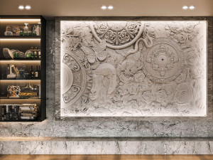 Трехмерная декоративная гипсовая панель