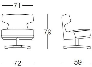 Frigerio Salotti Поворотное кожаное кресло с 4-мя спицами sun-id-1493789 - Вид №3