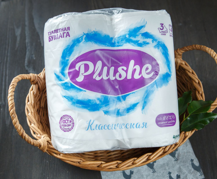 8609 Туалетная Бумага Plushe Deluxe Light "Классическая" 4 рулона Вкусляндия 