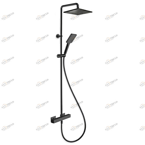 CRIQD494 Внешний термостатический смеситель для душа "Cold Touch" с поворотной стойкой, верхним душем 25 x 25 см, трехфункциональным ручным душем с защитой от известкового налета со скользящей штангой и гибким шлангом LONG LIFE Cristina Rubinetterie 