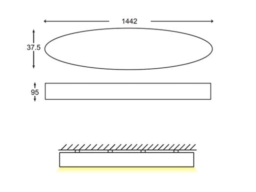 Алюминиевый светодиодный потолочный светильник Terzo Light гондола ARCH-00119844 - Вид №2