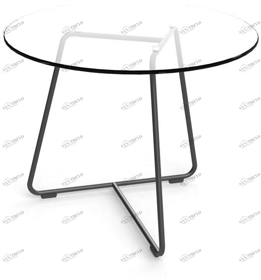 ZÜCO Круглый металлический журнальный столик со стеклянной столешницей Averio Av 345