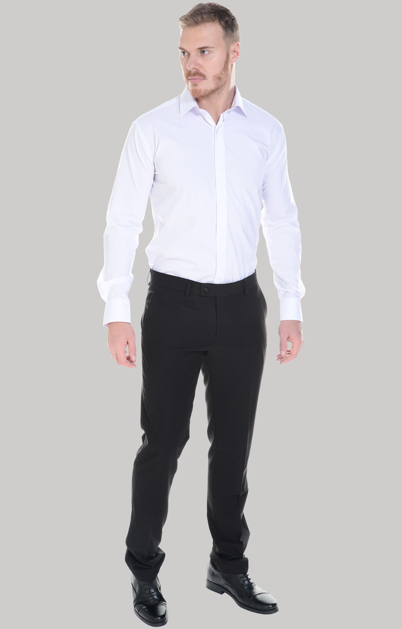 4958025 Рубашка мужская  white El-Risto  Корпоративная одежда  размер 44/176-182  - Вид №29