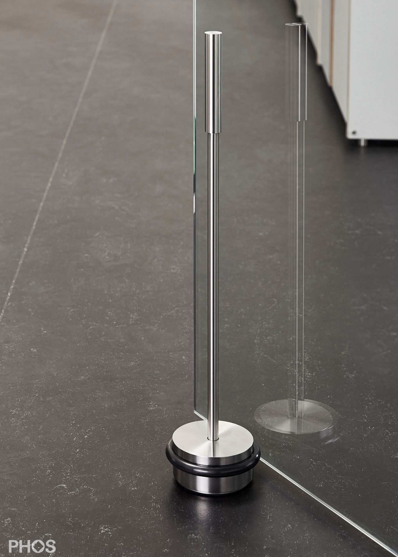 TSB90-45G450 Дверной стопор напольный, с ручкой 45 см. ø90 мм, высота 45 мм. PHOS  - Вид №1