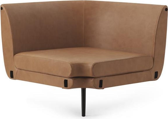 603523 Сумка модульный диван 150 угловой, черный алюминий, ультра кожа Normann Copenhagen 