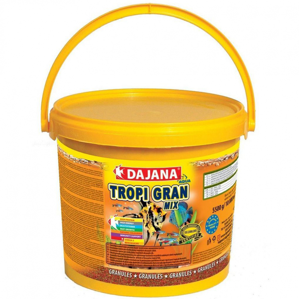 ПР0045946 Корм для рыб Tropi Gran гранулы 5000мл/2,6кг ведро DAJANA 