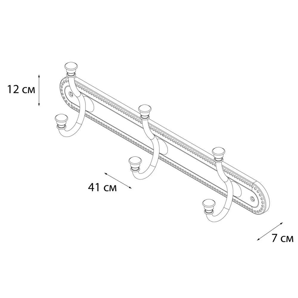 Планка 3 крючка Grampus Alfa цвет античная латунь STLM-2043862 - Вид №5