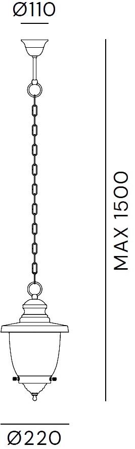 Il Fanale Подвесной светильник для улицы из металла Venezia 248.07.ort - Вид №1