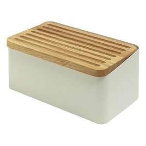 Хлебница с доской металлическая белая Legnoart Crispy LEGNOART КУХОННЫЕ АКСЕССУАРЫ 00-3946765 Белый;коричневый