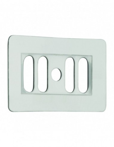 061800 000 00  Решетка перелива прямоугольная для мойки из керамогранита, 38 x 62 мм, нержавеющая сталь Valentin Сталь  - Вид №1