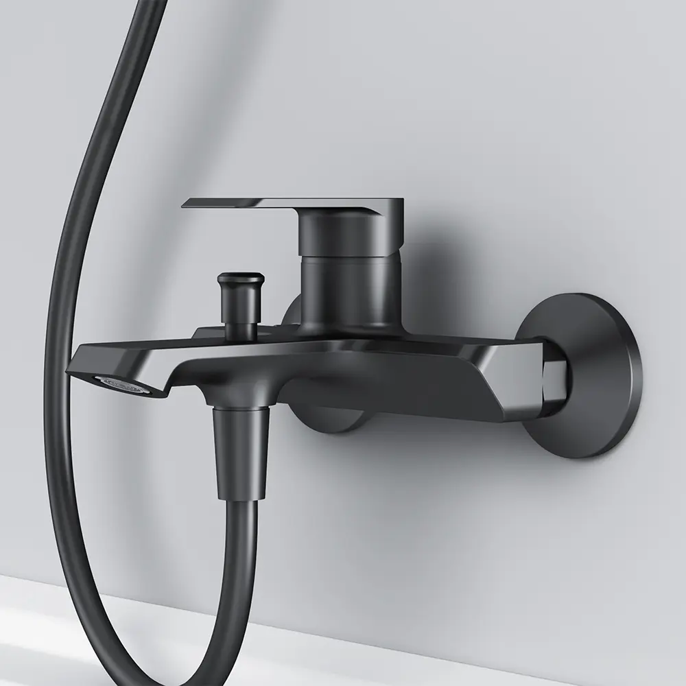 Смеситель AM.PM Flash для ванны с рычажным управлением в черном исполнении 86406013 STLM-0068683 - Вид №8