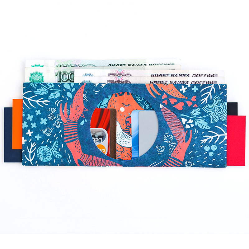 NW-036 Бумажник foxes New wallet  - Вид №2