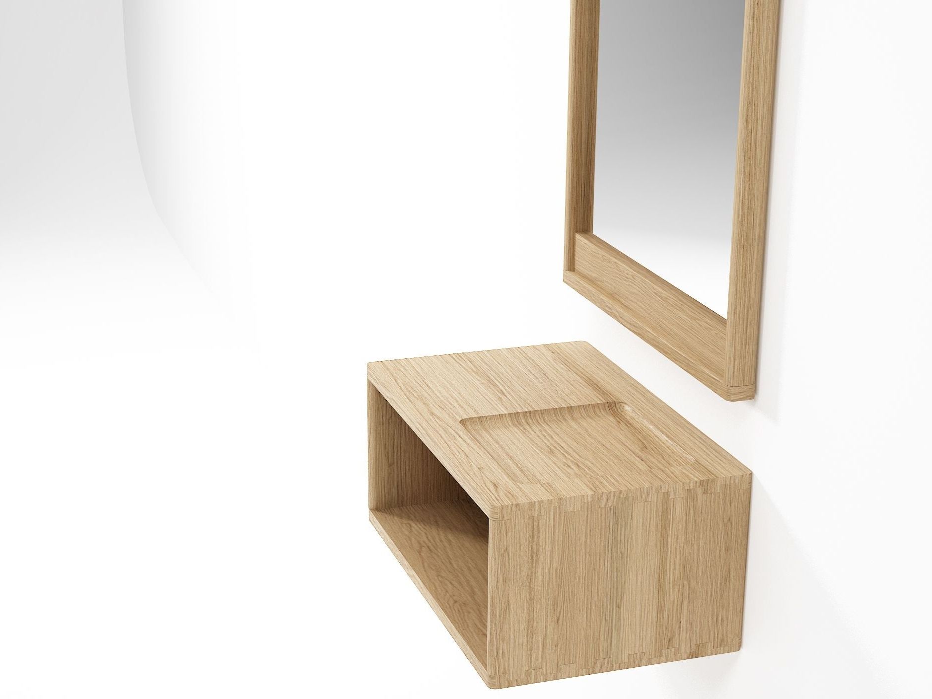 Прямоугольное деревянное настенное зеркало KARPENTER около17 ARCH-00042873 - Вид №2