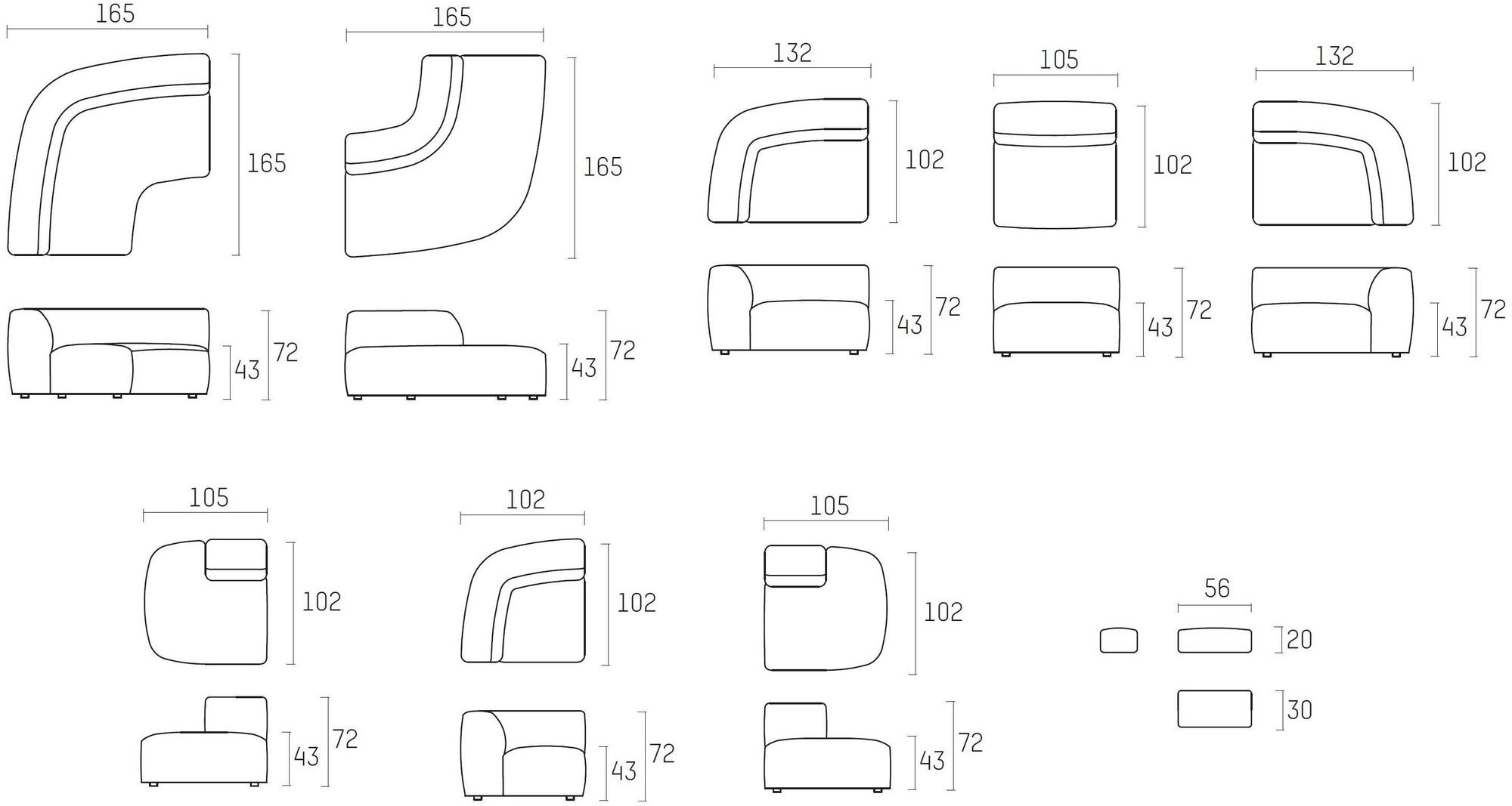 Piet Boon Модульный угловой диван 3-х местный Bo living Pbc 64.50. - Вид №3