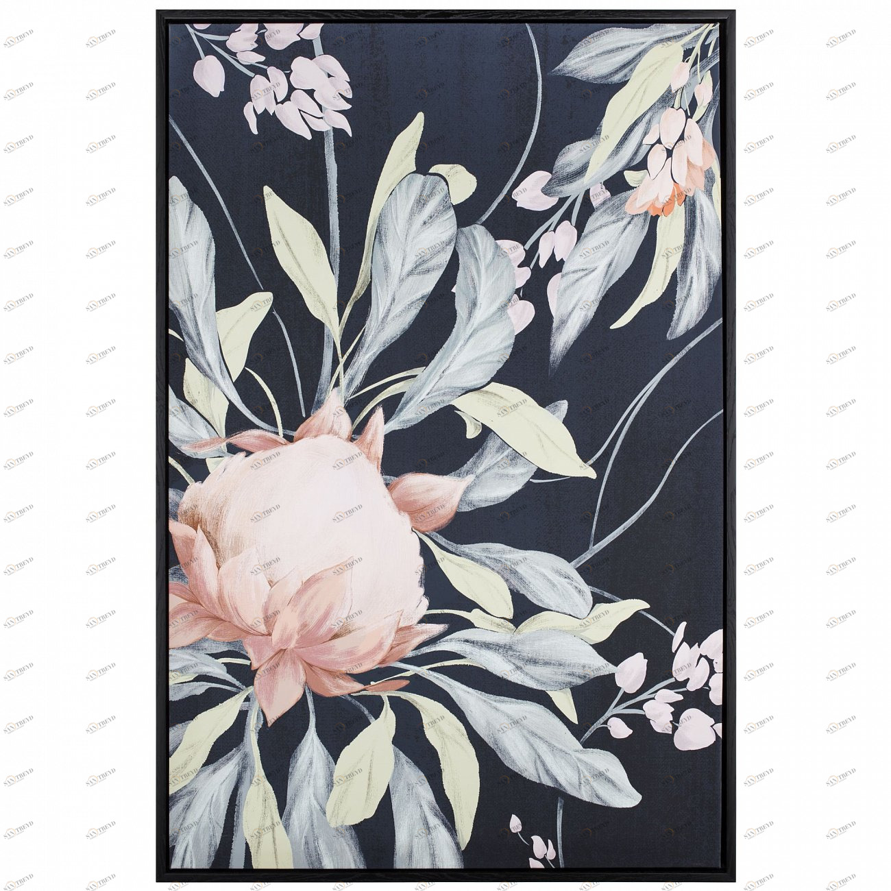 Панно интерьерное с подрамником из дерева 90х60 см черно-розовое Tomas Stern TOMAS STERN  00-3872655 Розовый;черный;разноцветный 