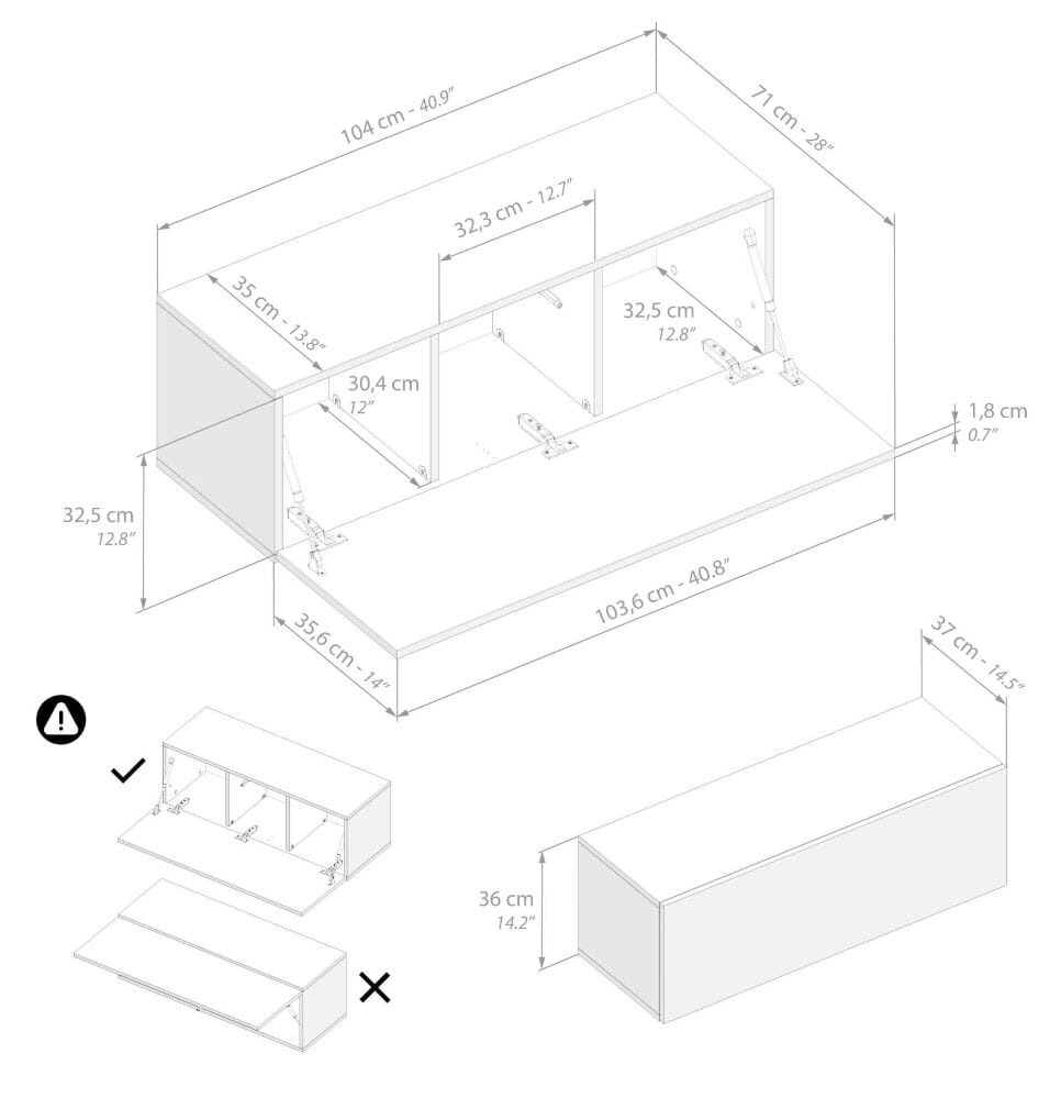 Горизонтальный навесной шкаф из меламинированного материала с дверным полотном Mobili Fiver Easy ARCH-00140422 - Вид №23