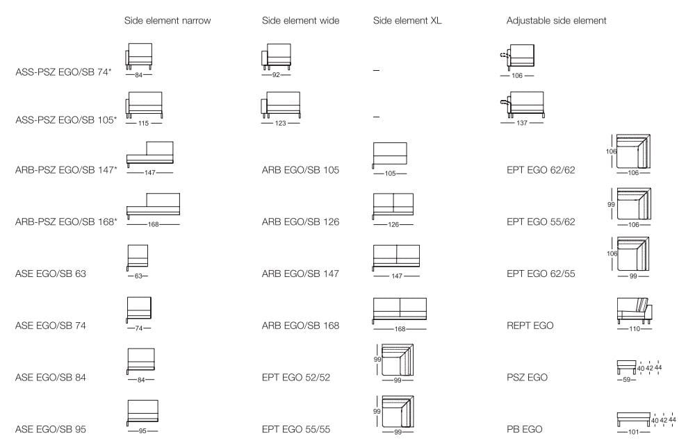 Угловой диван из ткани Rolf Benz Rolf Benz 011 EGO ARCH-00030916 - Вид №7