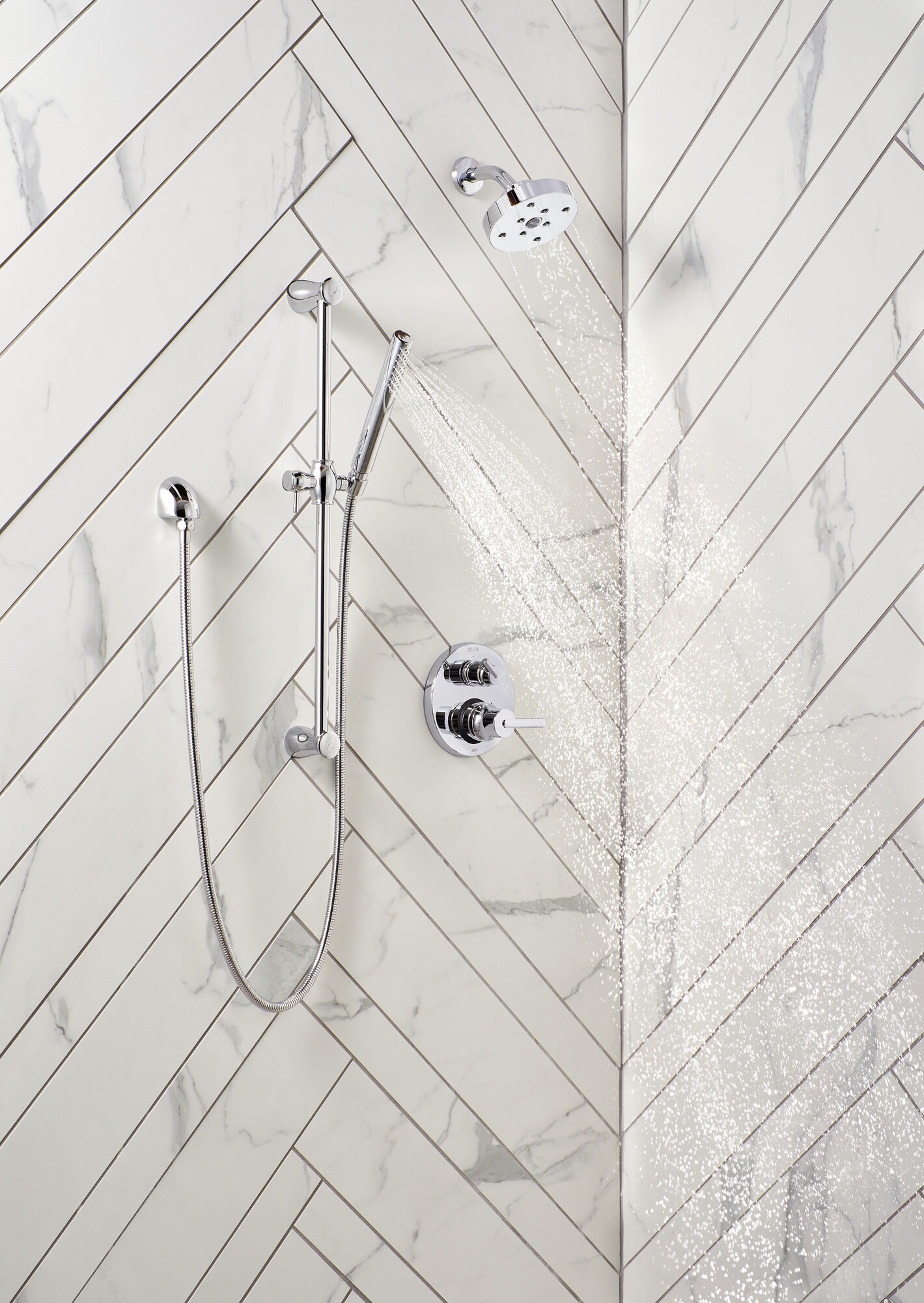 Трим клапана Contemporary Two Handle Monitor® серии 14 со встроенным переключателем на 3 положения Delta Faucet T24859-SS - Вид №2