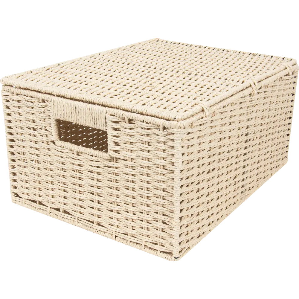 Корзина для хранения 38x18x28 см бумажный шпагат цвет бежевый STORIDEA STLM-2080339 - Вид №1