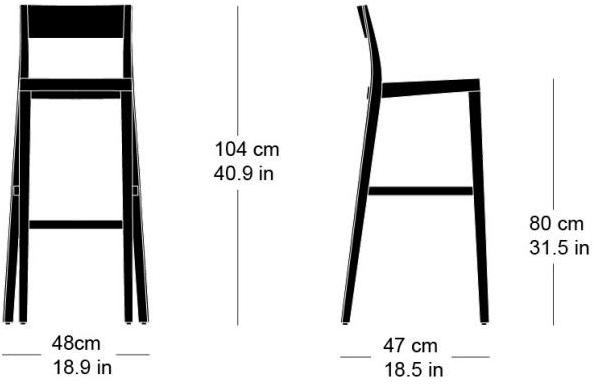 horgenglarus Высокий табурет из массива дерева со спинкой Lyra 11-680 - Вид №20