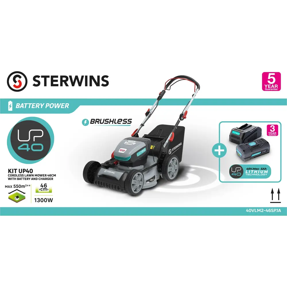 Аккумуляторная газонокосилка STERWINS UP 40V с функцией мульчирования 84491626 STLM-0050582 - Вид №5