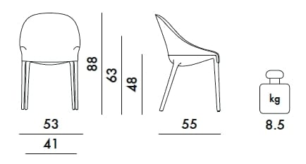 Стул из ткани и инженерного пластика Kartell ELEGANZA ELA ARCH-00099581 - Вид №38