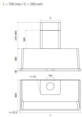 Ilve Настенный стальной кожух Majestic Am70 Santreyd - Вид №2
