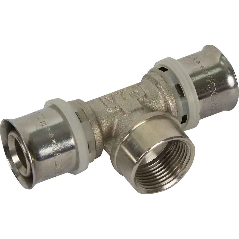 Тройник комбинированный Valtec 26x3/4"x26 мм ВР никелированная латунь VTM.232.N.260526 15647296 STLM-2106584 