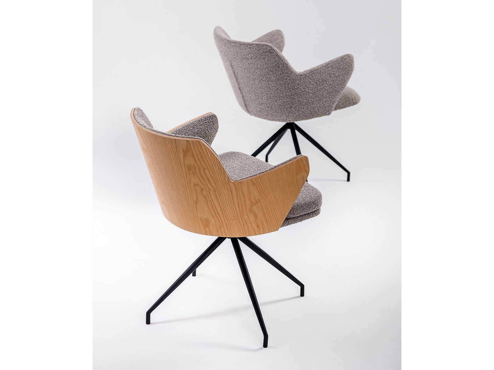 Тканевый поворотный стул с подлокотниками DIZA OXYQ ARCH-00067745 - Вид №1