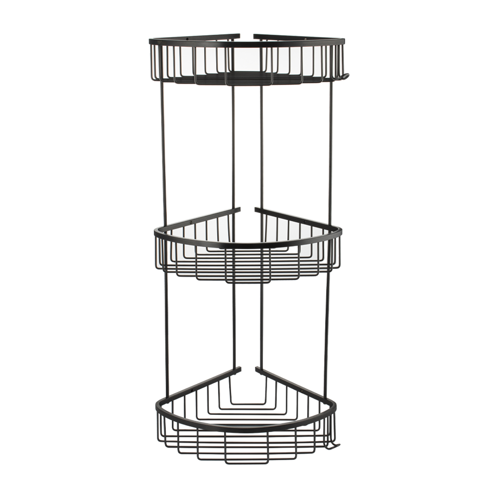 GFmark - Полочка ГРАФИТ, угловая, овальная, тройная 22 см, из нержавеющей стали, код: 78255  - Вид №5