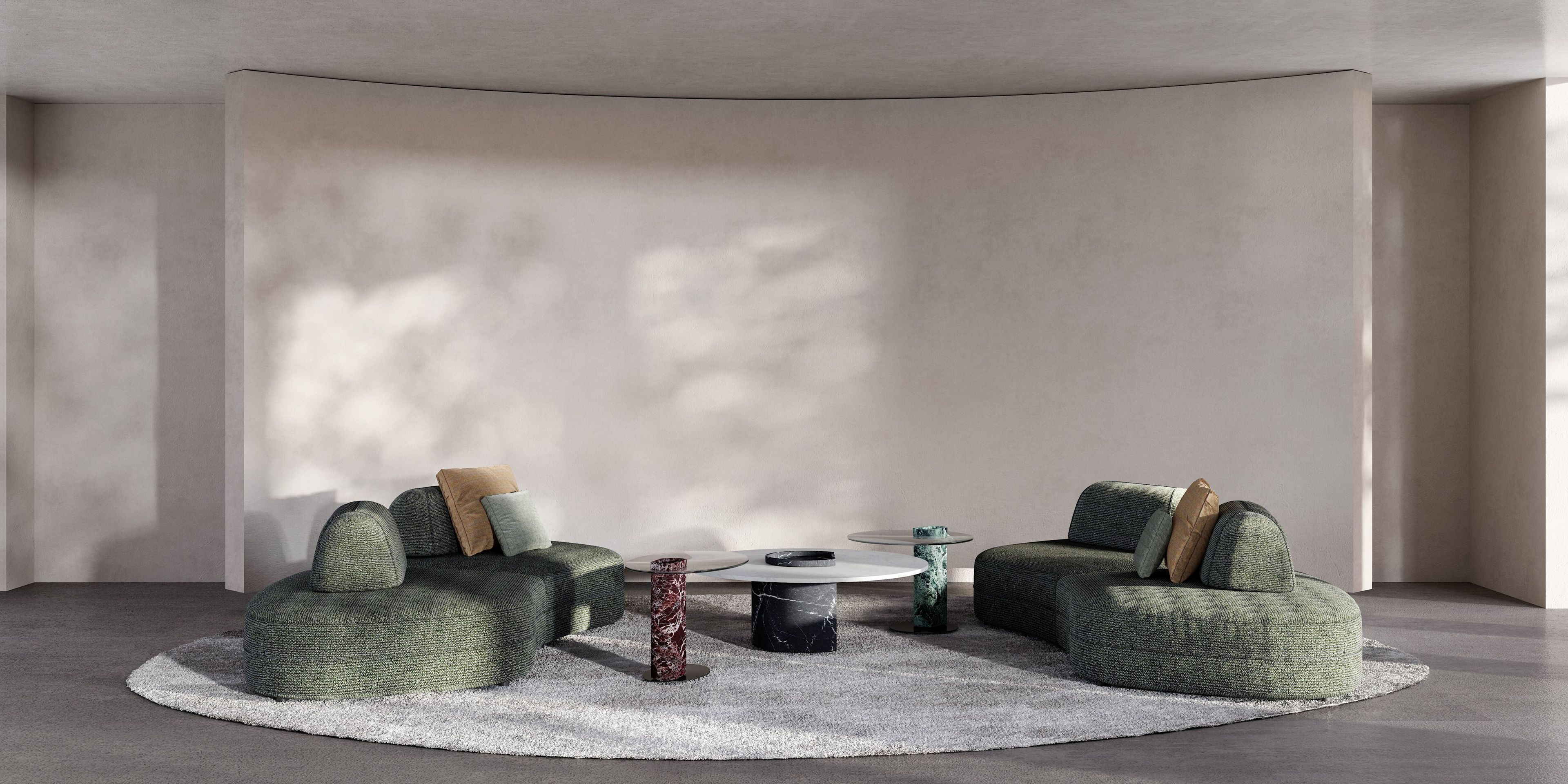 Овальный сервировочный столик из красного мрамора и стекла Levanto Marmo Arredo Horizons ARCH-00136273 - Вид №4