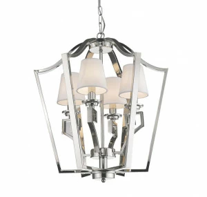 Светильник подвесной на 4 лампы 65х55 см белый Presidential KM0701P-4 DELIGHT COLLECTION ДИЗАЙНЕРСКИЕ 00-3883065 Белый;серебро