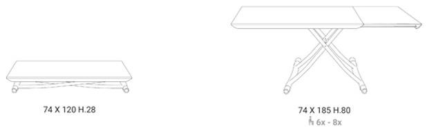 Ozzio Italia Прямоугольный журнальный столик с регулируемой высотой  T106  - Вид №9