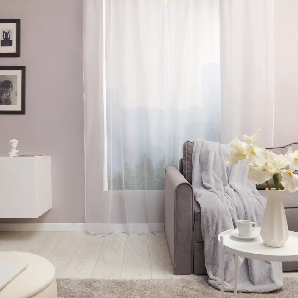 MIAMOZA Тюль Олла с геометрической вышивкой 250x260 см 88109980 STLM-0076778