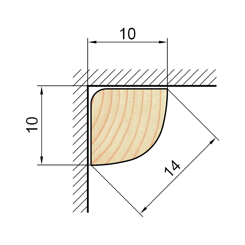 84688485 Штапик деревянный сращенный 10х10х1000 мм Сосна Экстра STLM-0053723 Santreyd  - Вид №1