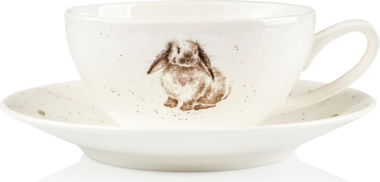 10608160 Royal Worcester Чашка для капучино с блюдцем Royal Worcester "Забавная фауна","Кролик" 220мл Фарфор костяной 