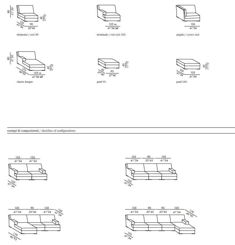 Угловой диван из ткани Meridiani Джеймс ARCH-00146901 - Вид №2