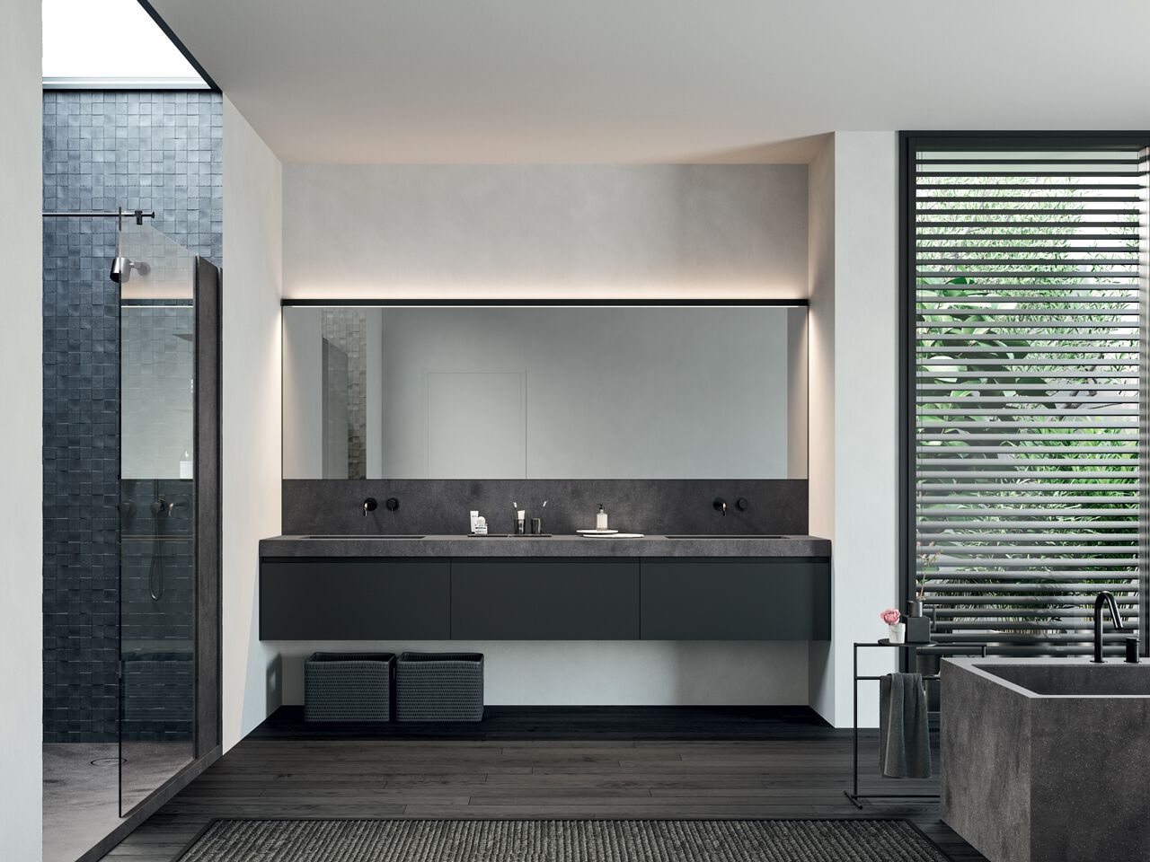 Душевая кабина с настенным креплением Corian® Rexa уникальный ARCH-00135090