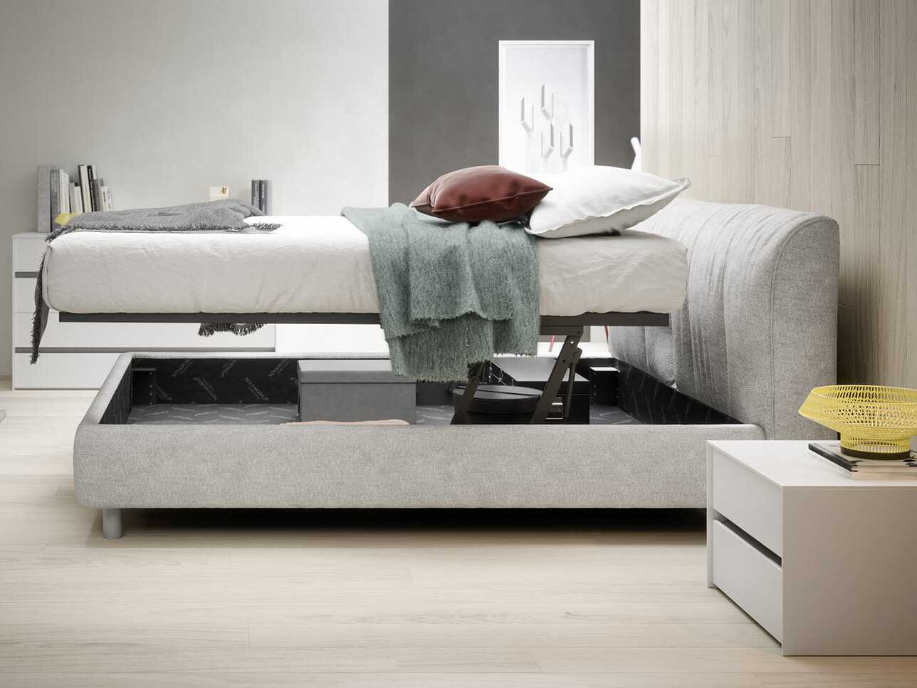 Двуспальная кровать-контейнер с мягким изголовьем Novamobili BELLEVILLE ARCH-00085108 - Вид №3